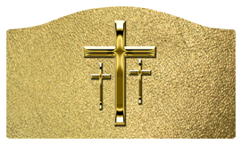 DASHELL-517-GD-SH-GD Gold 3 Crosses Shimmer Gold Background